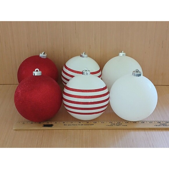 LARGE JUMBO 6 Inch Round Shatter Proof GIANT Christmas Ball Ornaments Holiday - Picture 5 of 10